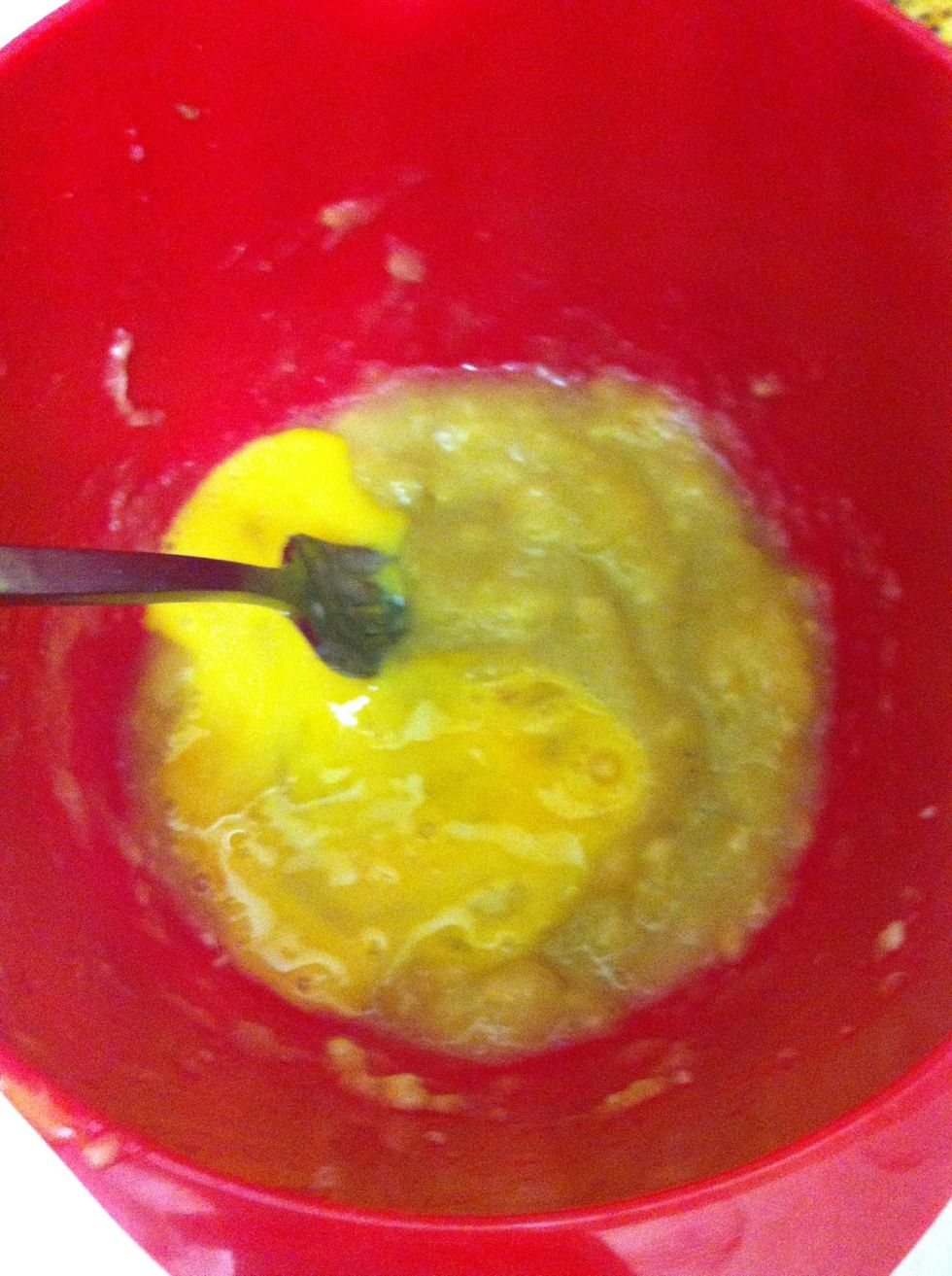 Add the egg to the mixture
