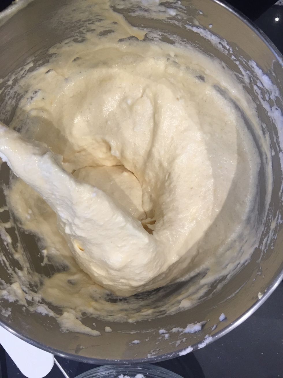 Add the egg whites in three times and fold in