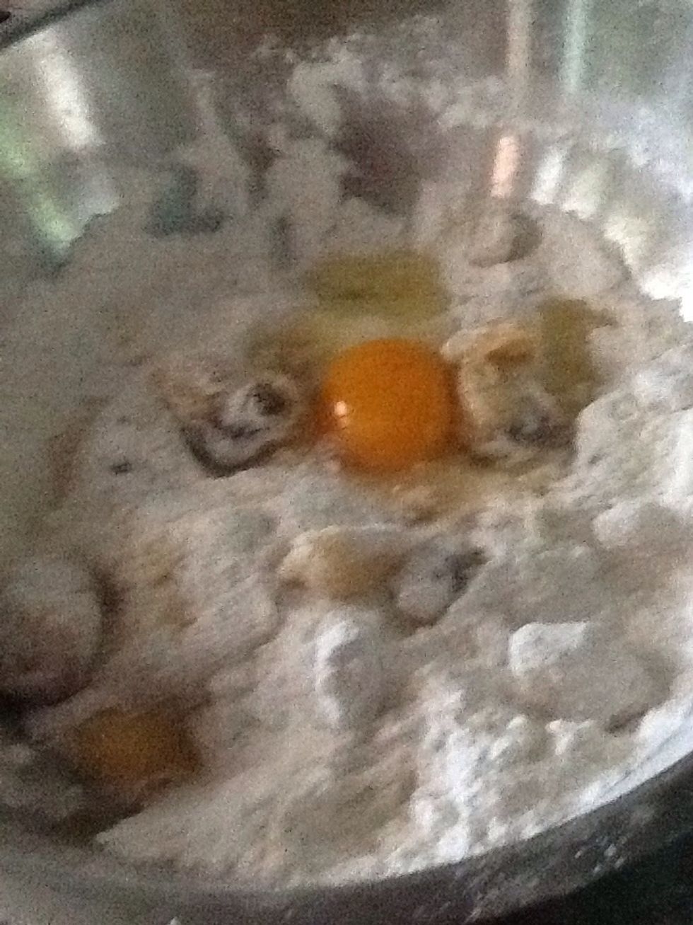Add the egg.