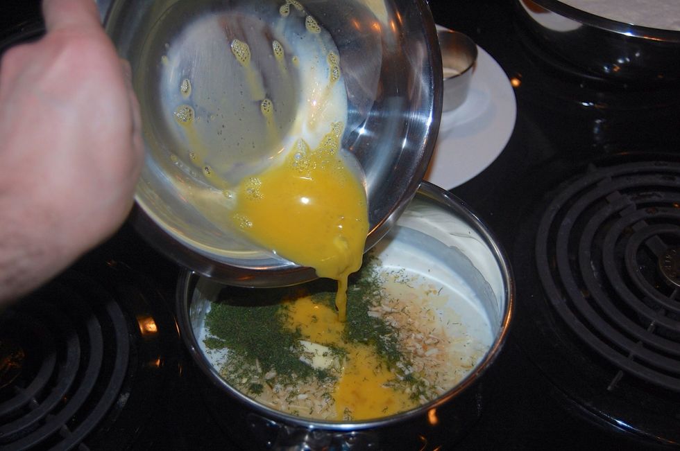 Add the egg.