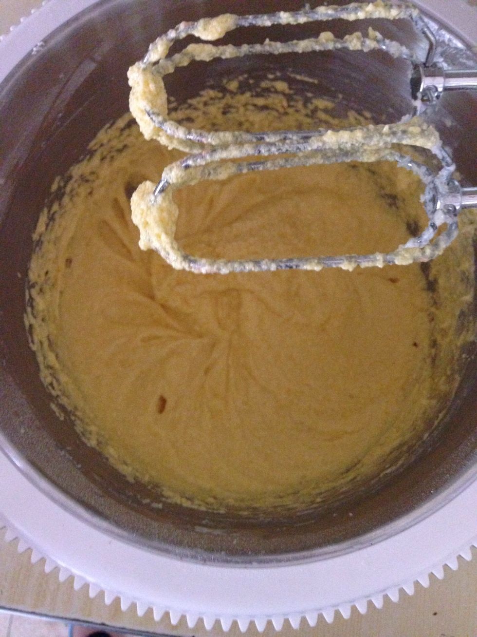 Add the eggs and mix for 2 minutes