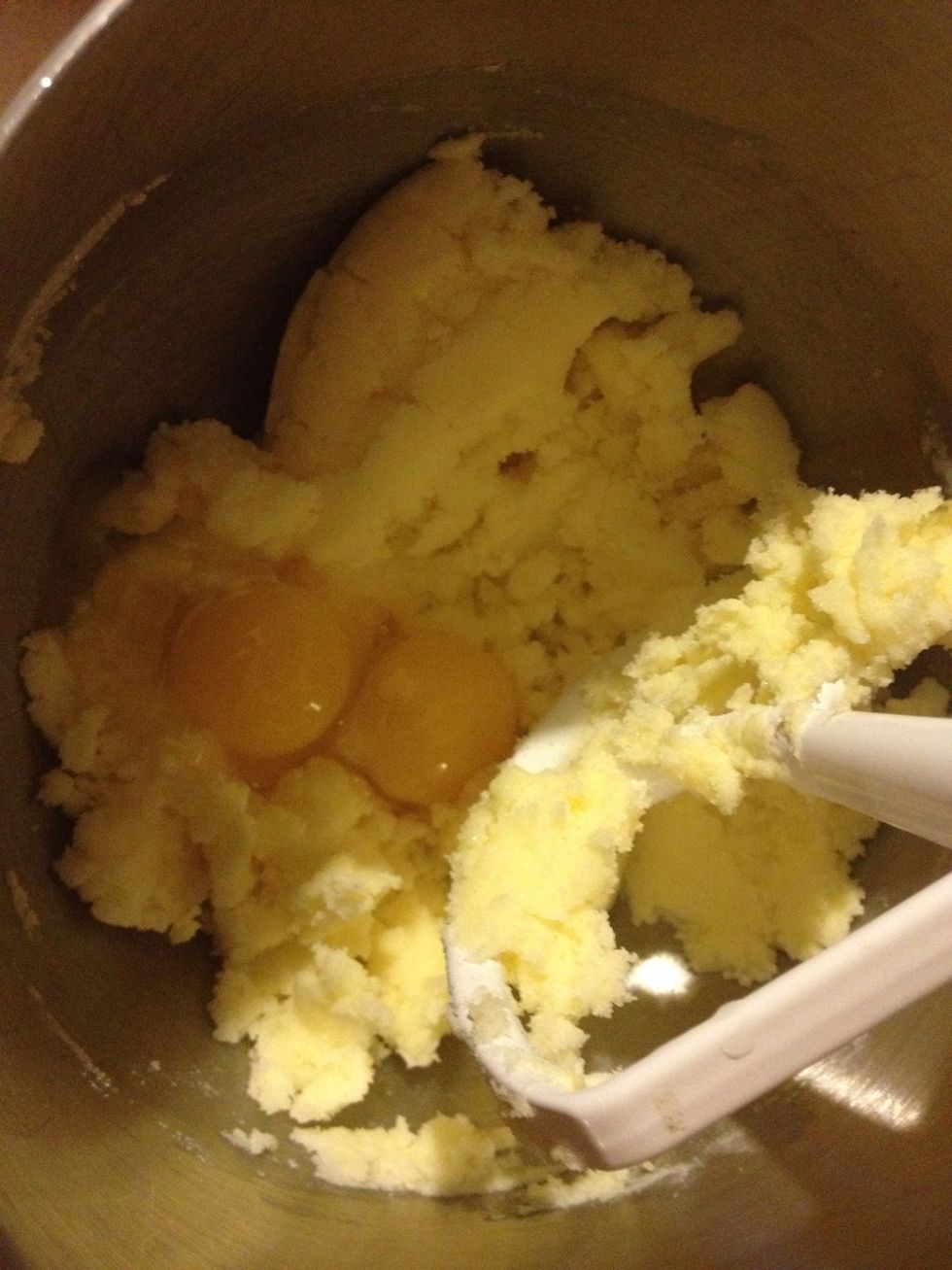 Add the eggs and mix it until blended.