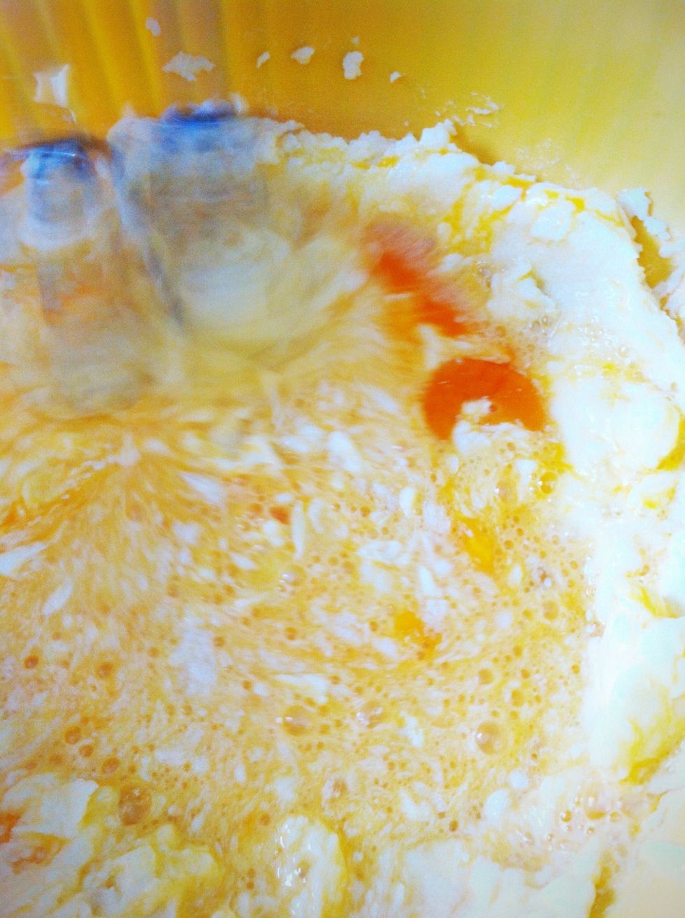 Add the eggs and mix well