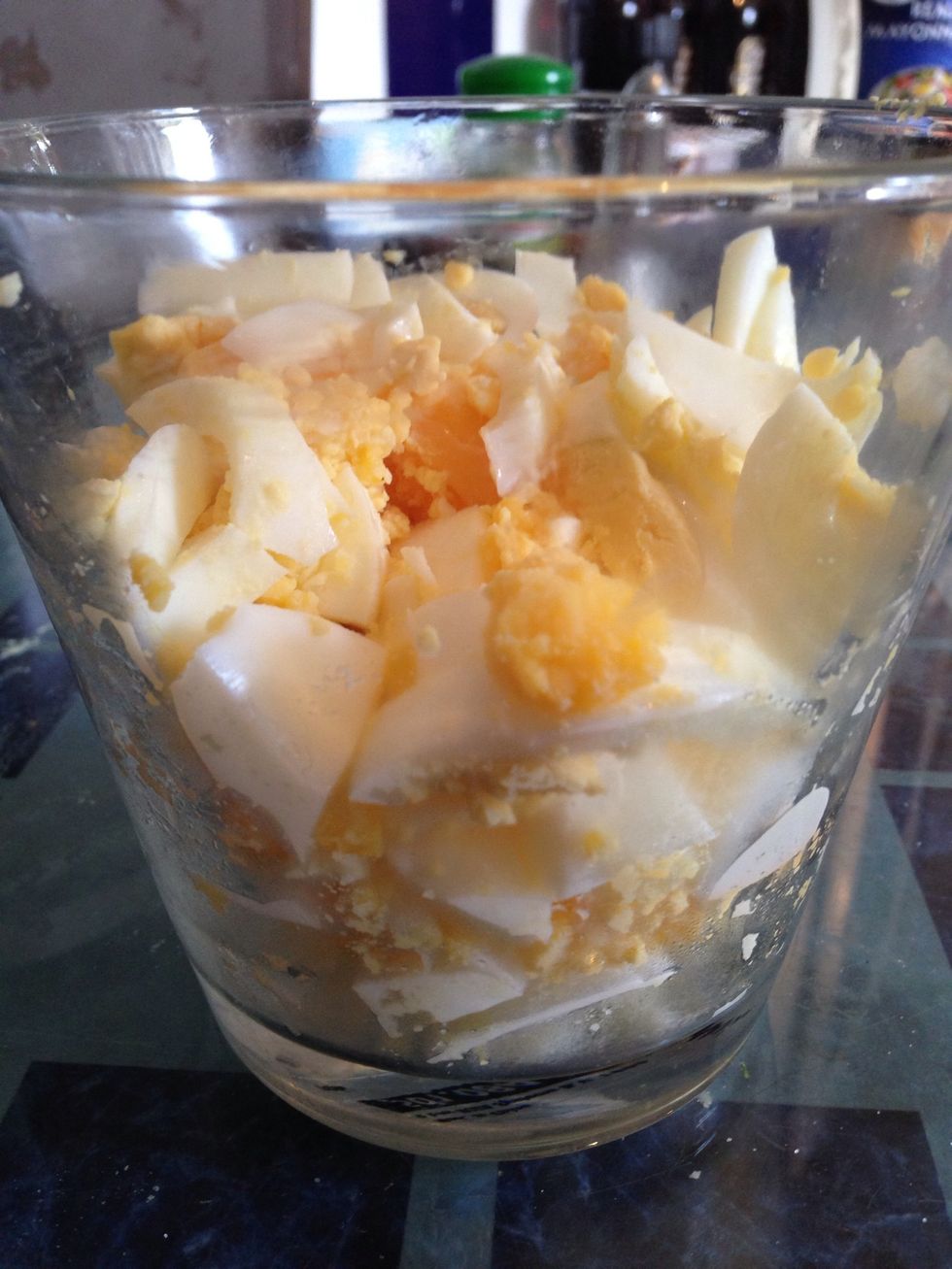 Add the eggs into a large bowl