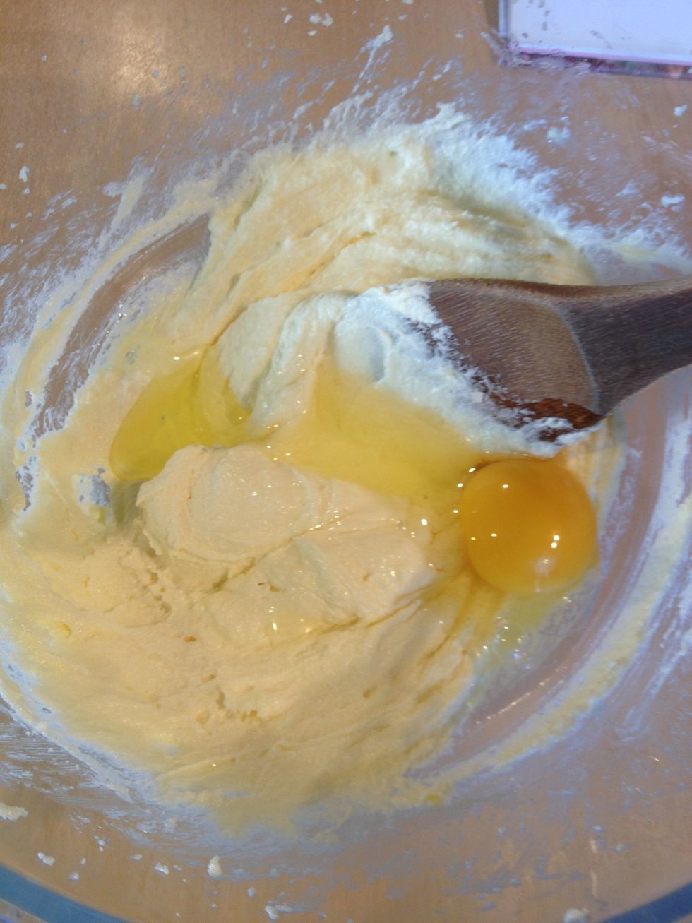 Add the eggs one at a time and beat thoroughly.