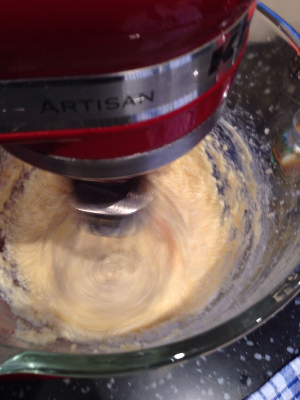 Add the eggs one at a time (mine looks as though it split at this point - but don't worry, when you add the flour it'll be fine)