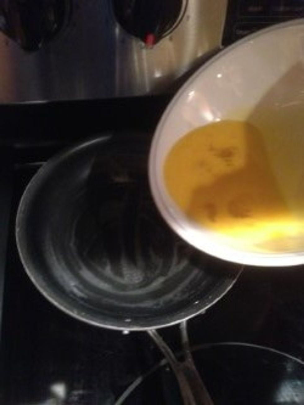 Add the eggs to the pan.