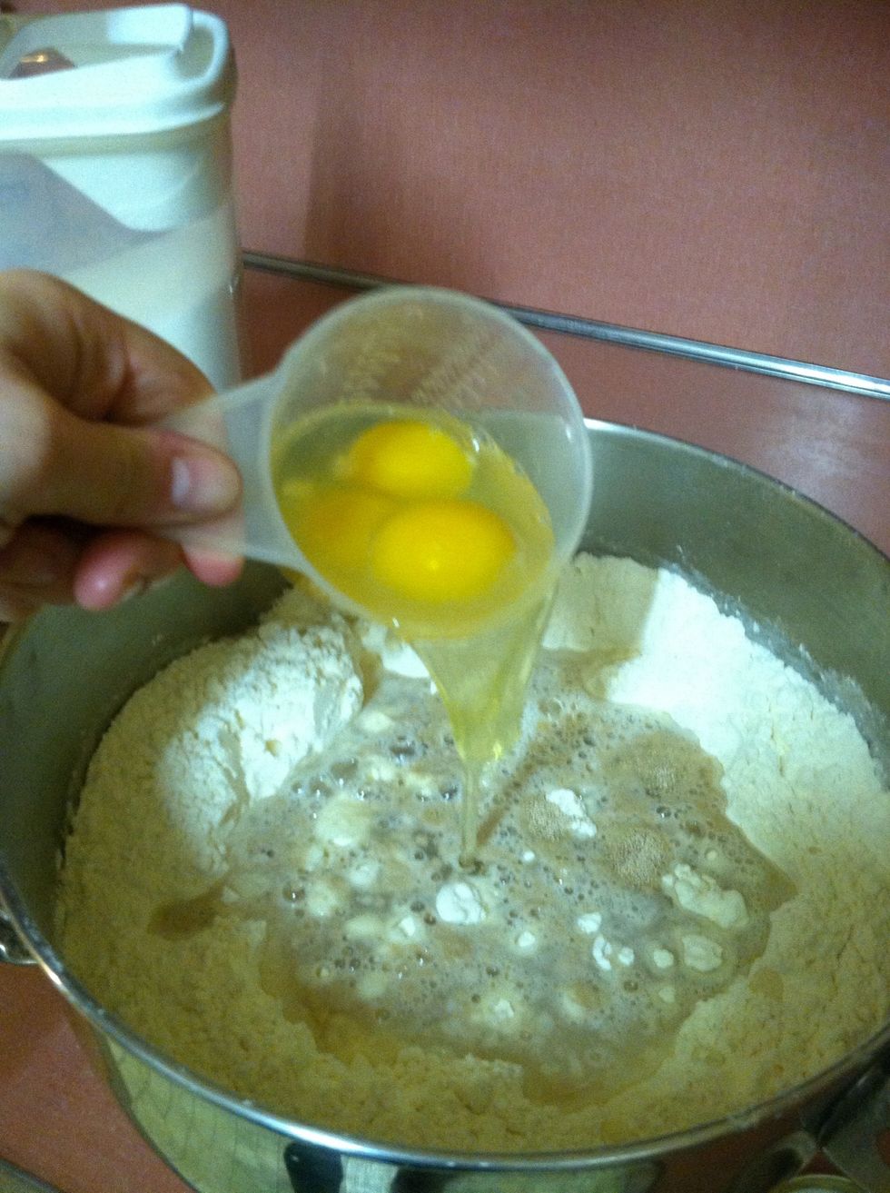 Add the eggs
