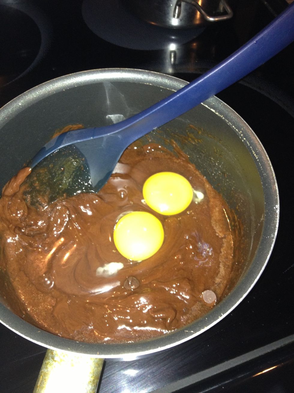 Add the eggs.