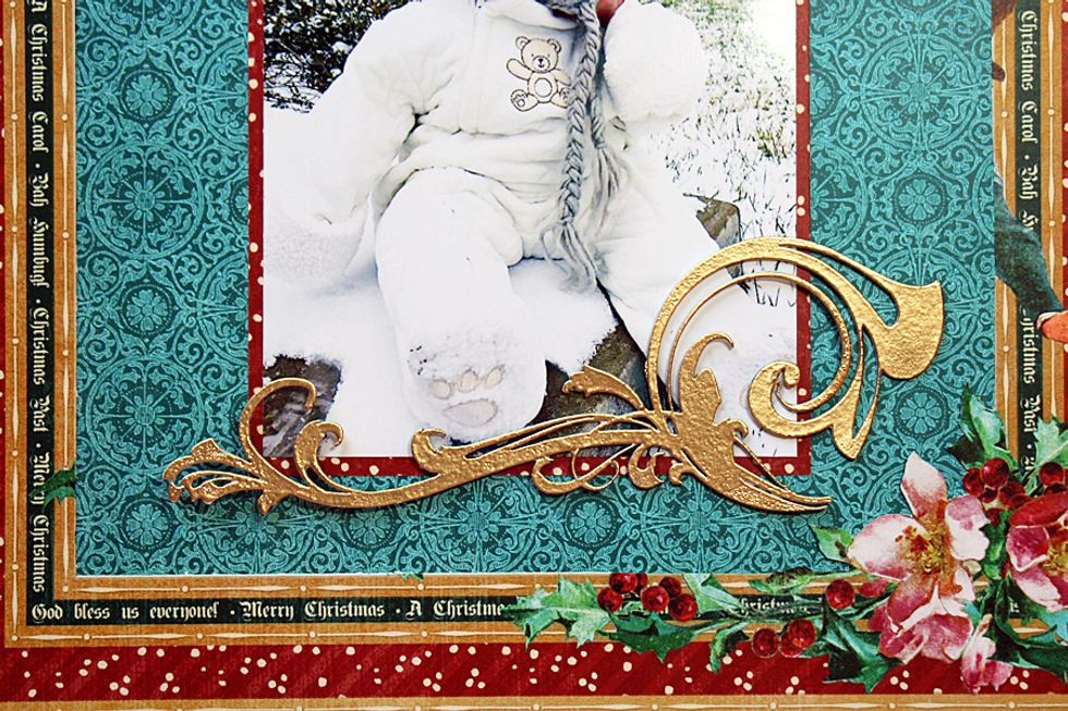 Add the embossed flourish to the bottom of the photo.