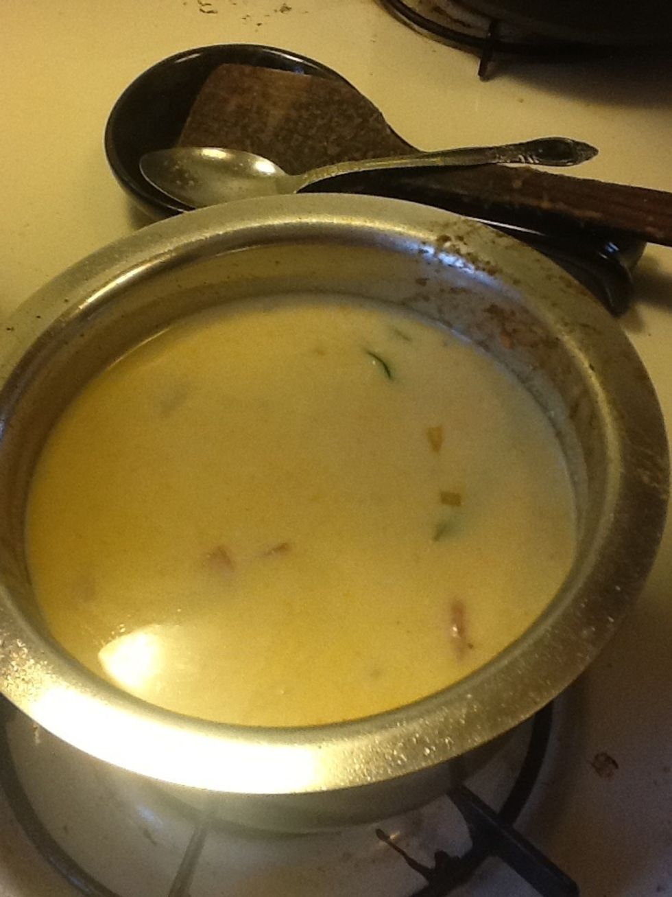 Add the entire mixture and let it cook on low flame for about 7minutes