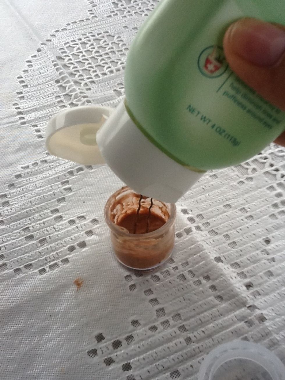 Add the eye stress gel. This is St. Ives' eye stress gel with cucumber. Helps soothe skin.