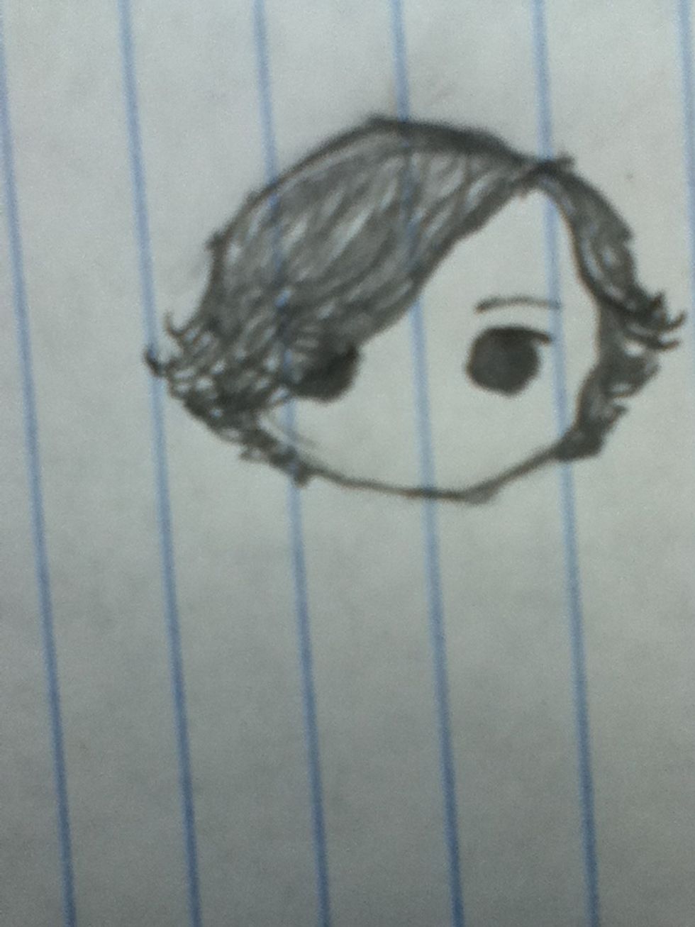 Add the eyebrow (again, the other eyebrow is hidden)