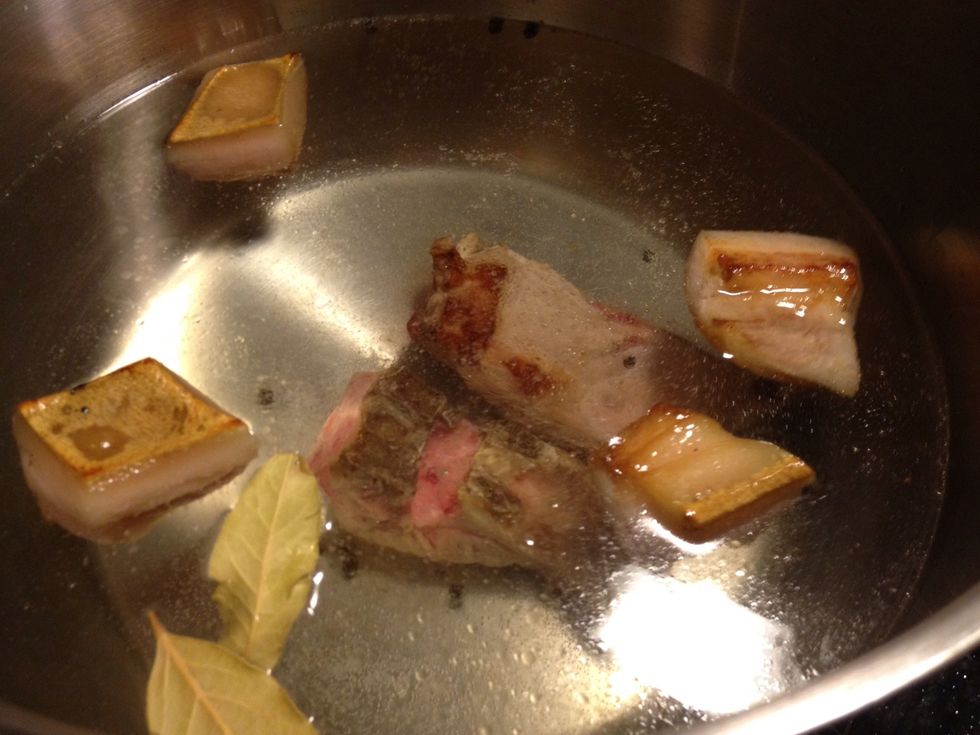 Add the fat on to the water