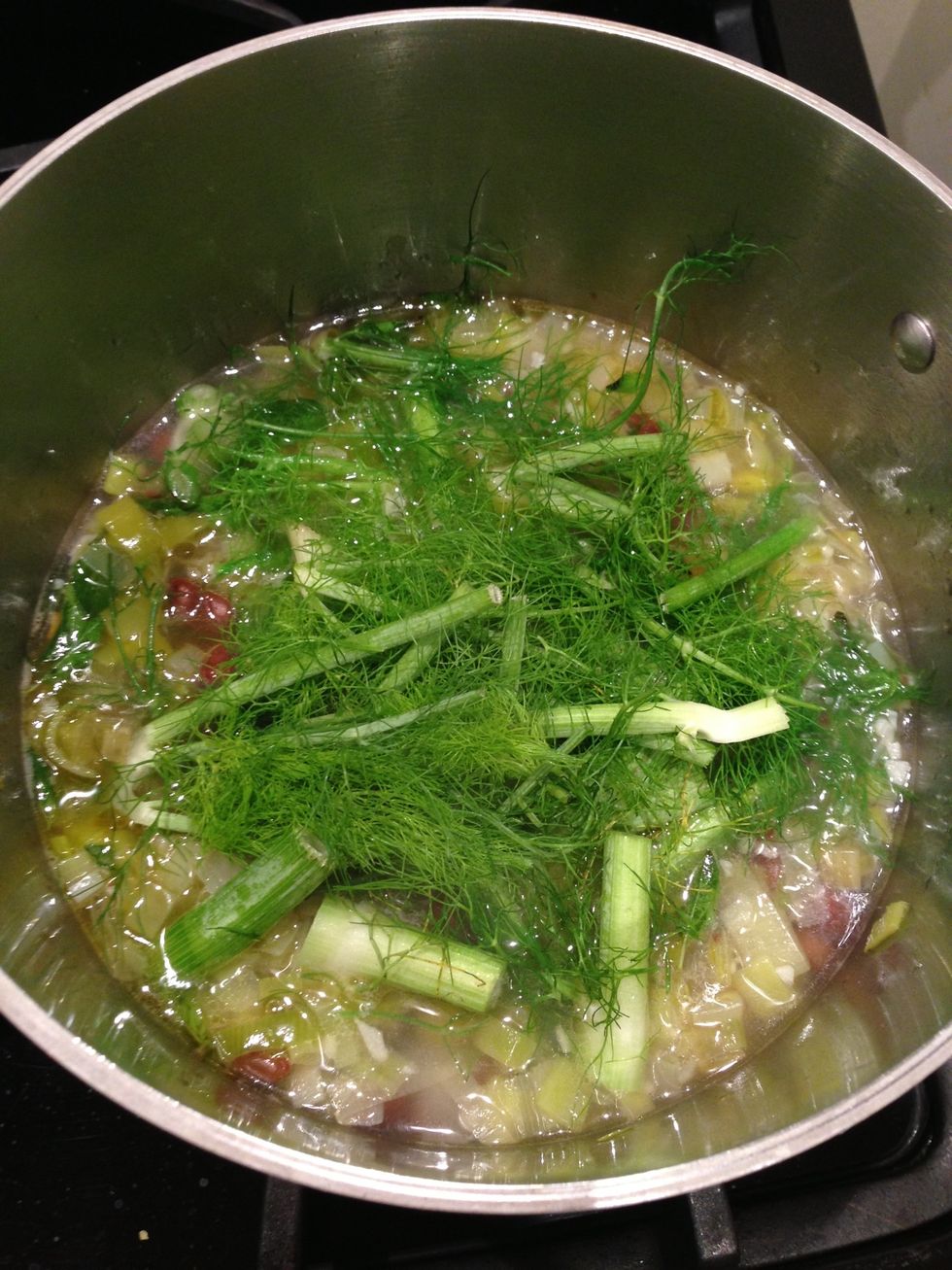Add the fennel fronds.