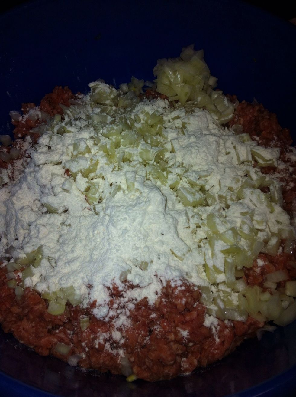 Add the flour and blend well