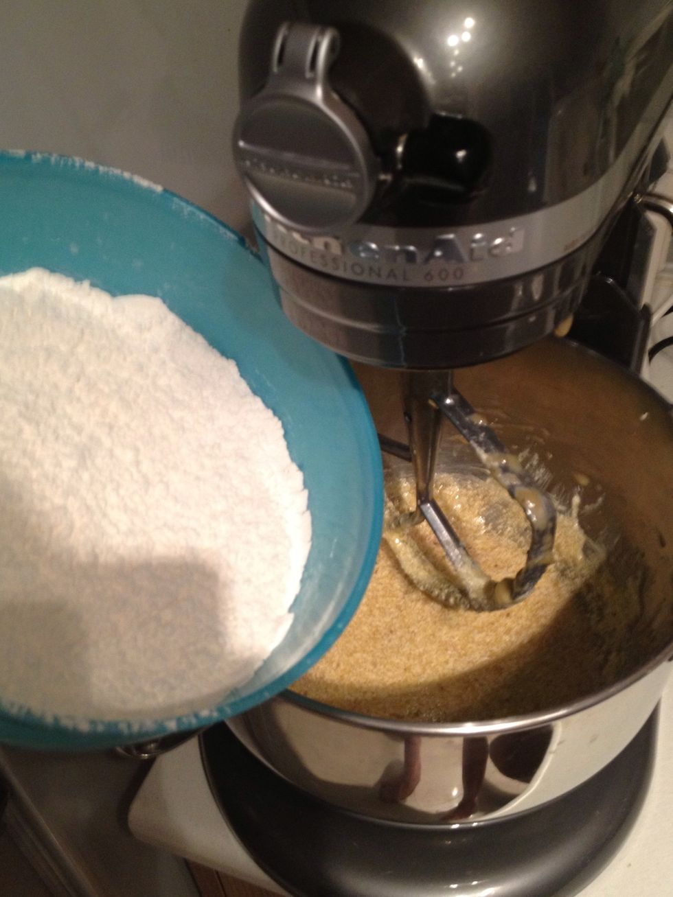 Add the flour and continue on low.