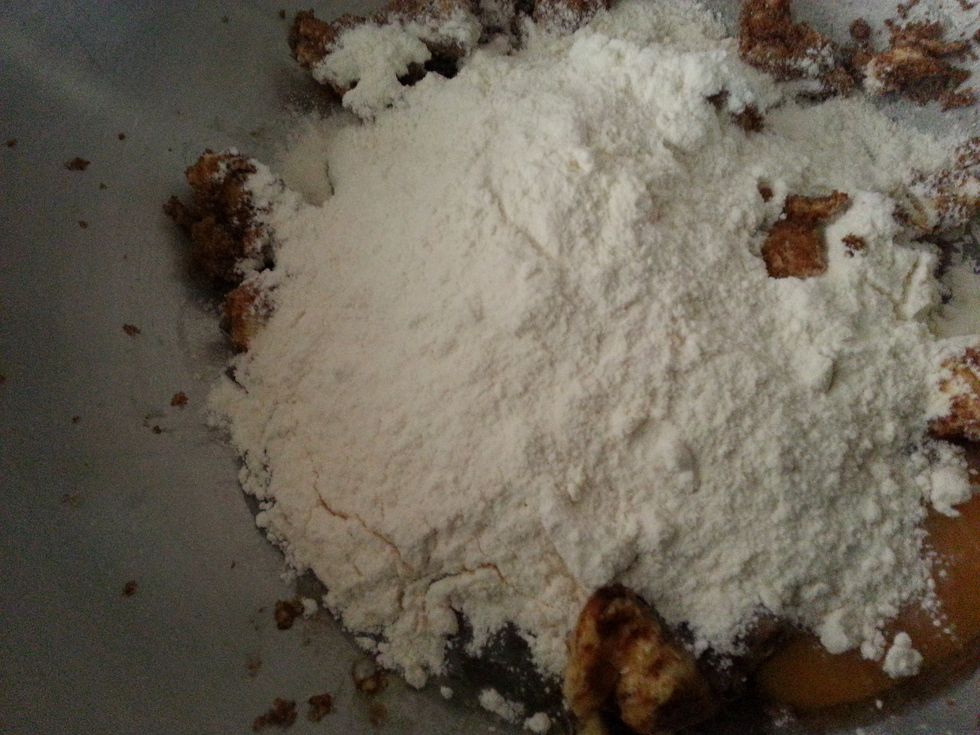 Add the flour and fold in until just combined.