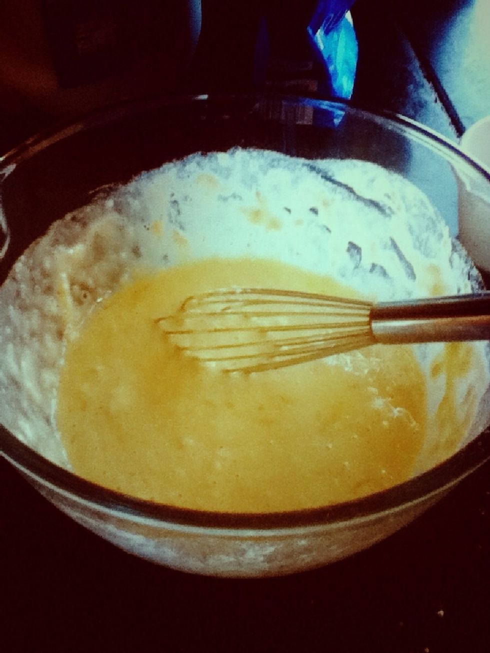 Add the flour and milk. Should look something like this.