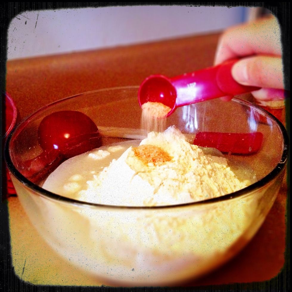 Add the flour and salt.  I used 2 cups bread flour and 1 cup high altitude flour since I live at a high altitude.