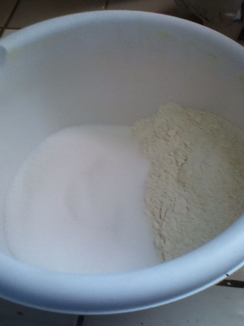 add the flour and sugar,salt until smooth.