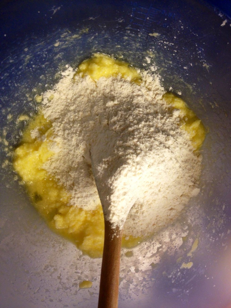 Add the flour.