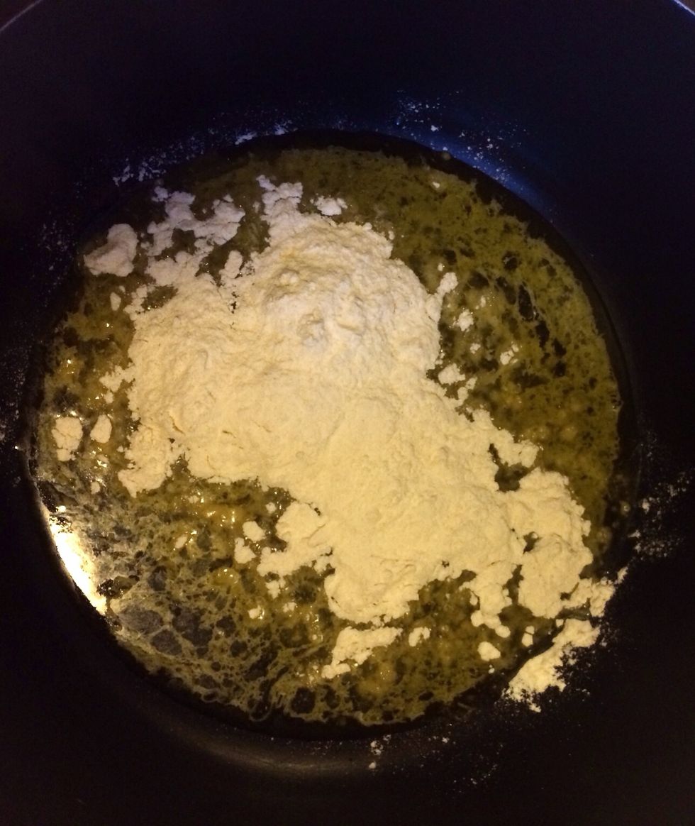 Add the flour.