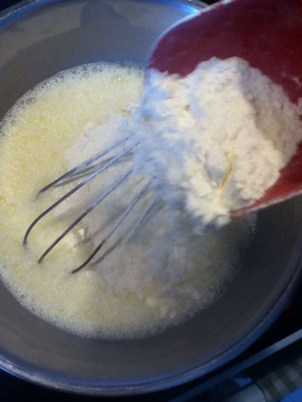Add the flour.