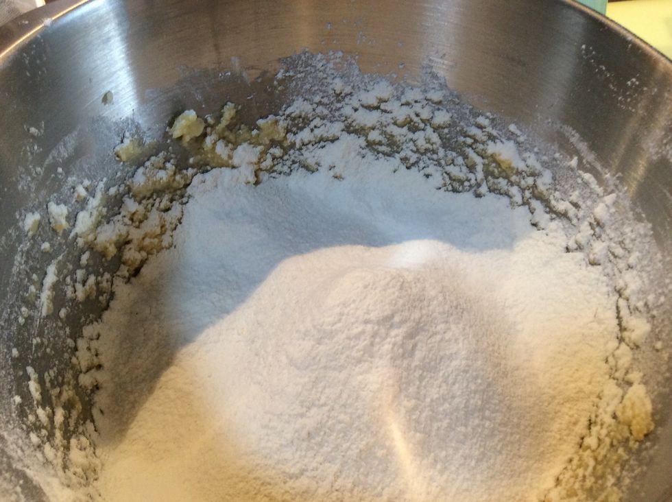 add the flours to the mixture