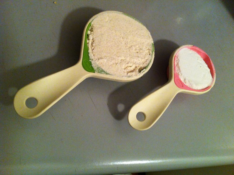 Add the flours ...