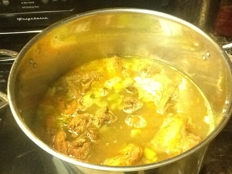 Add the fried chicken