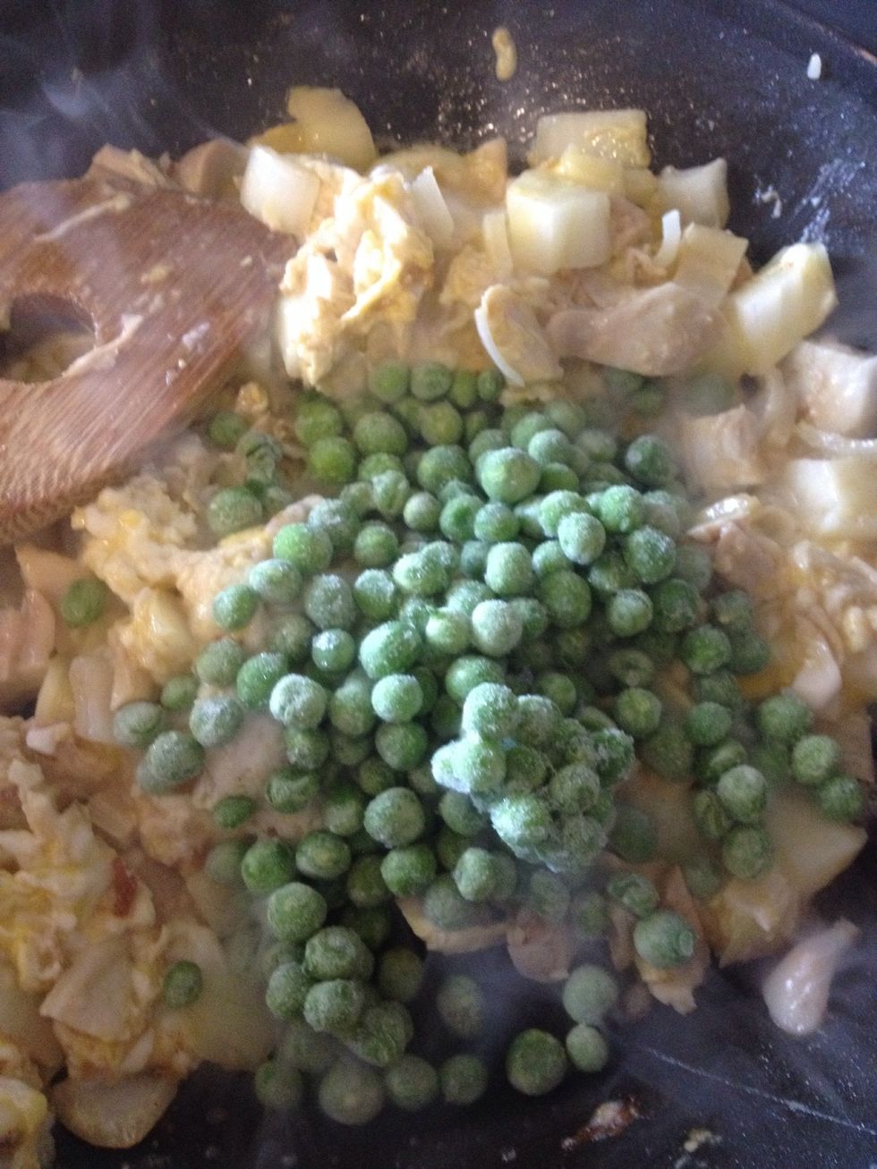 Add the frozen peas