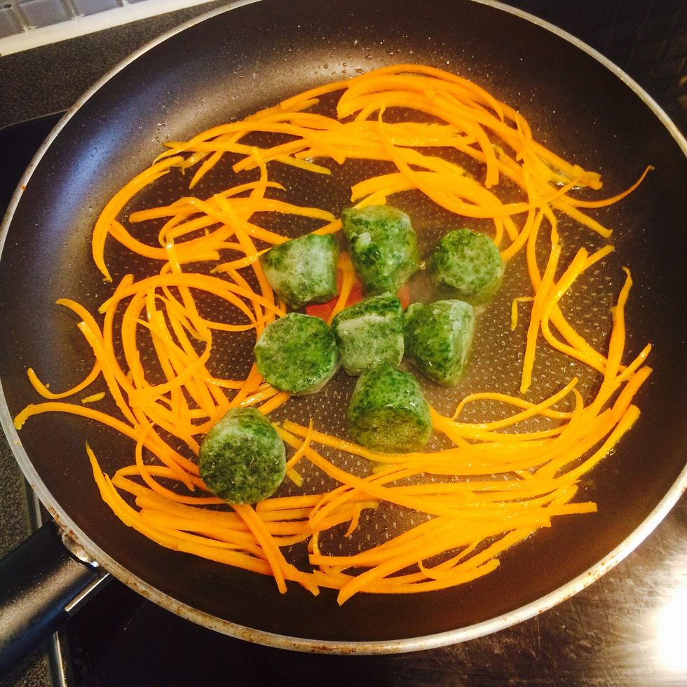 Add the frozen spinach