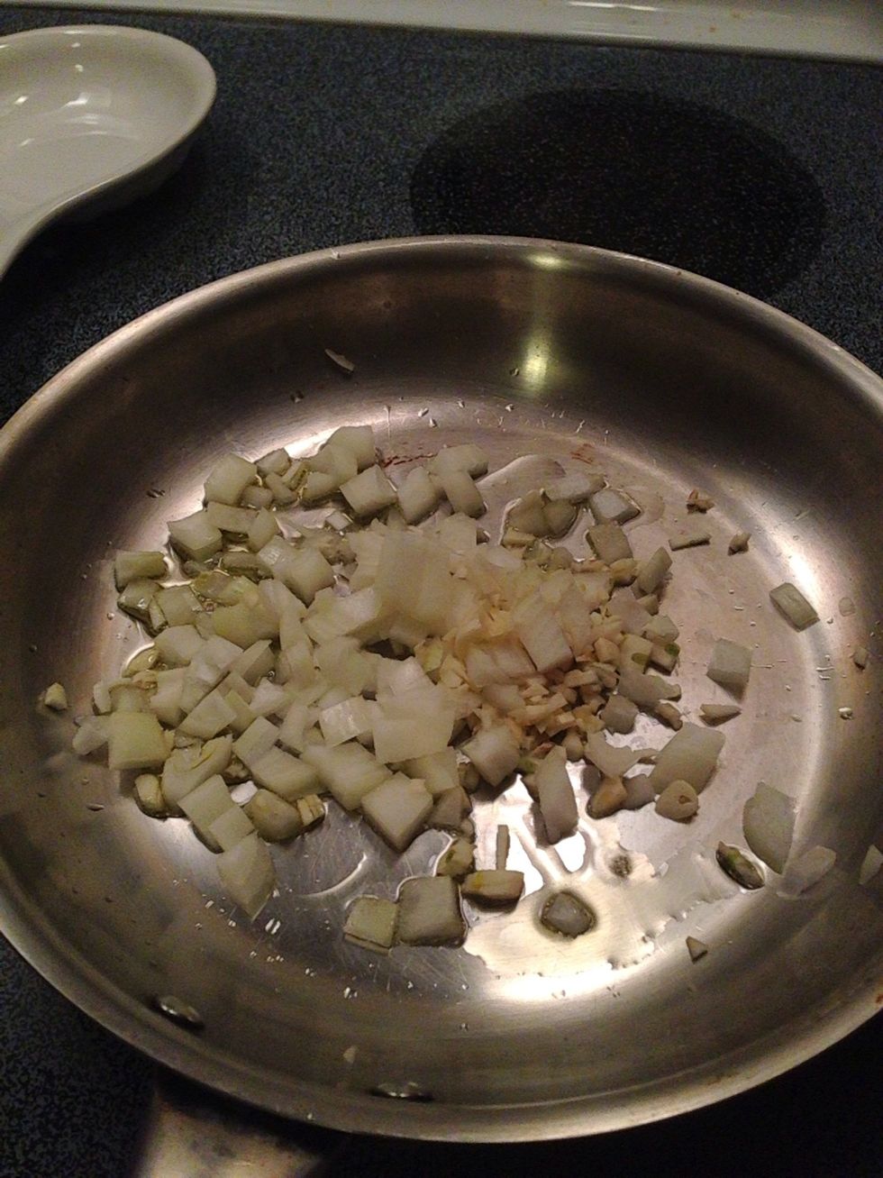Add the garlic and onions to the pan with some oil
