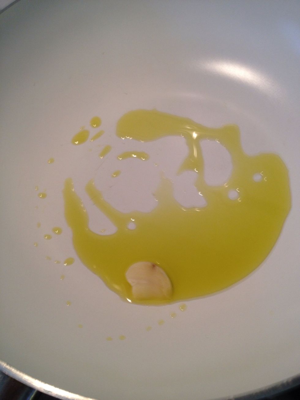 add the garlic to the oil and let it fry