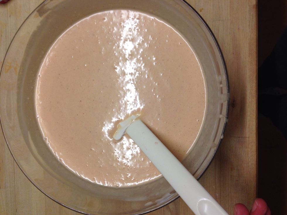 Add the gelatine mixture to the other curd mixture and put it in the freezer for about 10 minutes