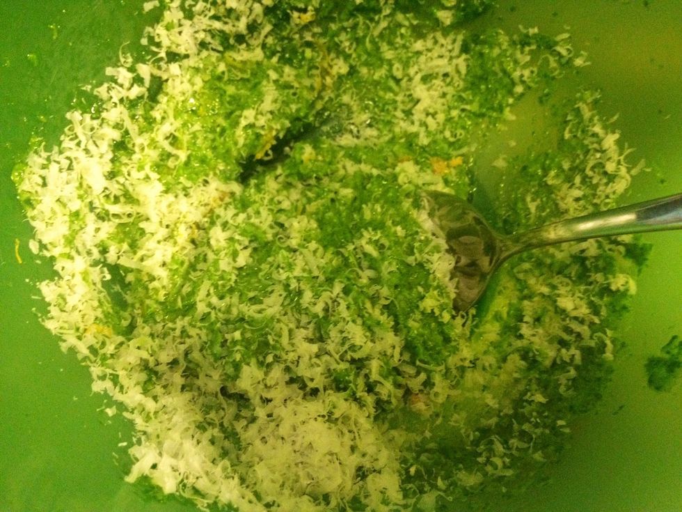 Add the grated parmesan.