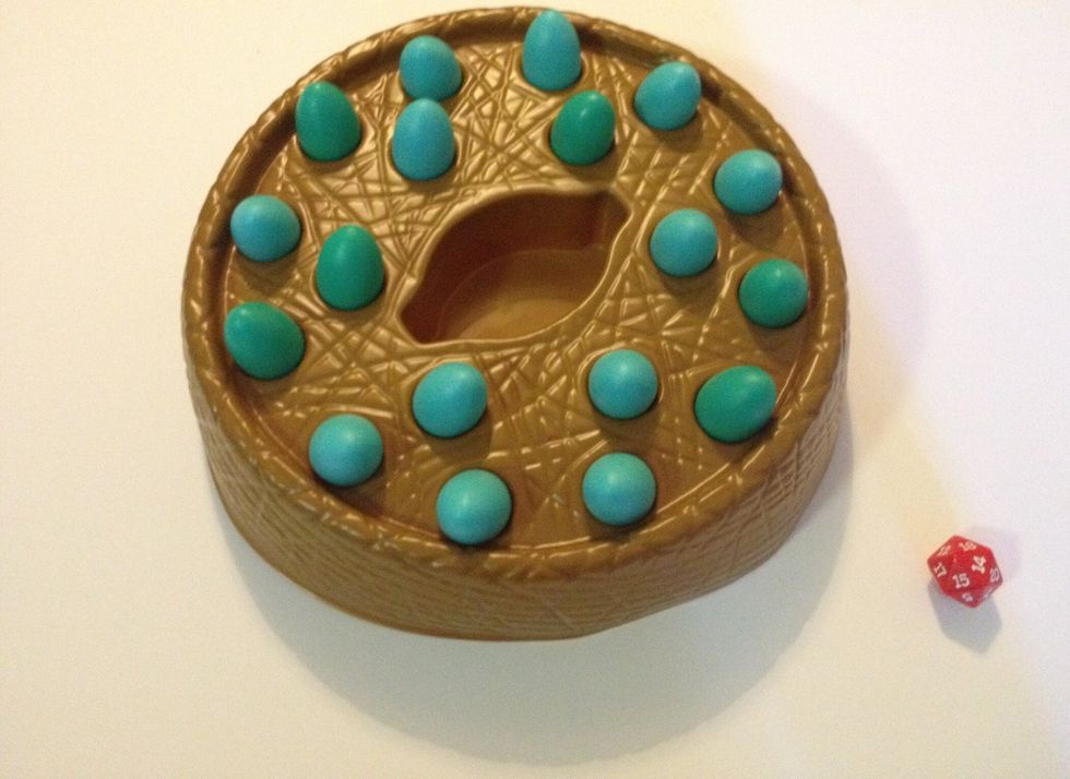 Add the green eggs to the game. Practice reaching the target number by adding and/or subtracting.