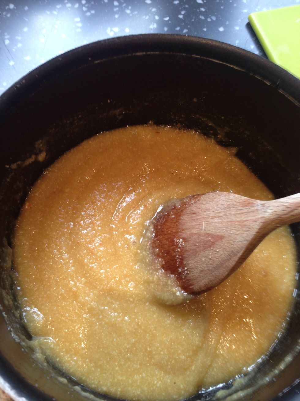 Add the ground almonds and the egg and stir