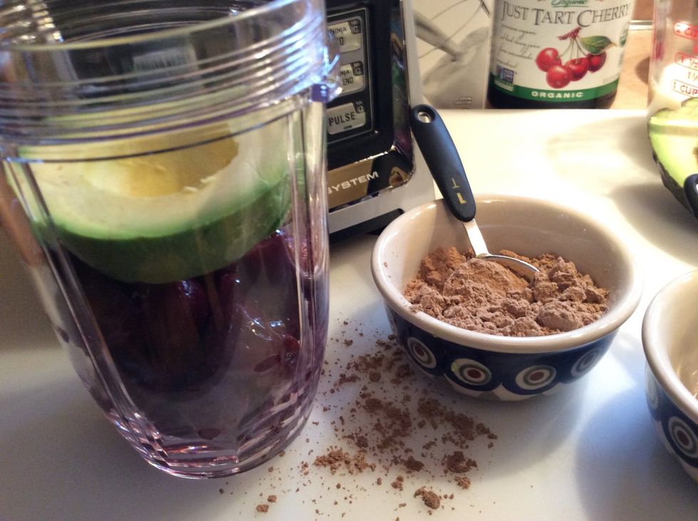 Add the half of peeled avocado.