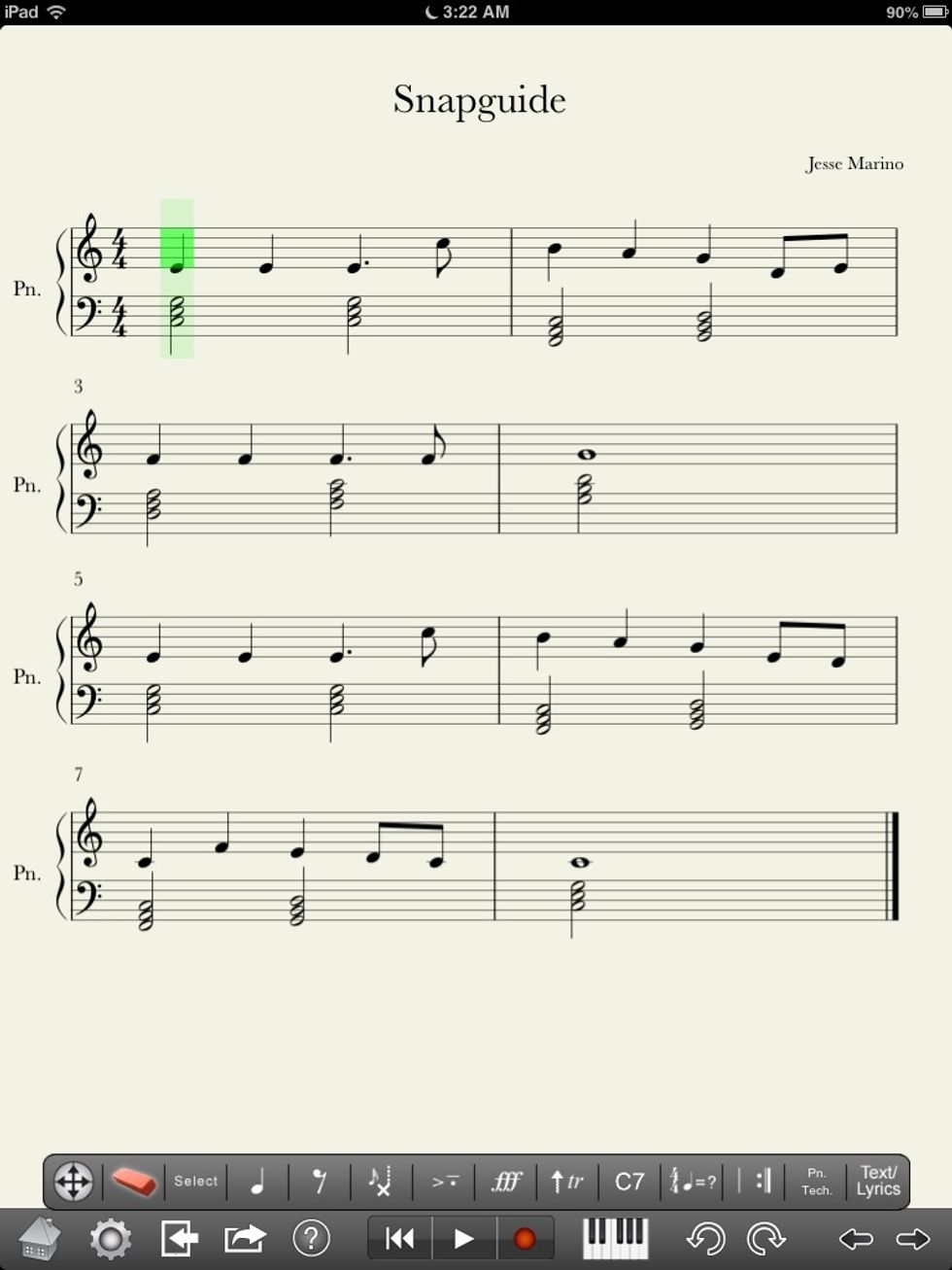 Add the Harmony: The harmony is honestly the hardest part. To keep it easy, pick a rhythm (half notes in my example) and change the chord to match the note you're playing, staying in key (C).
