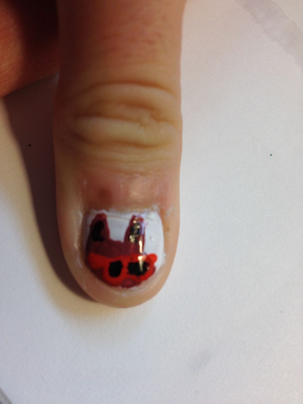 Add the hollows of the ears and a base coat. You're all done!!!