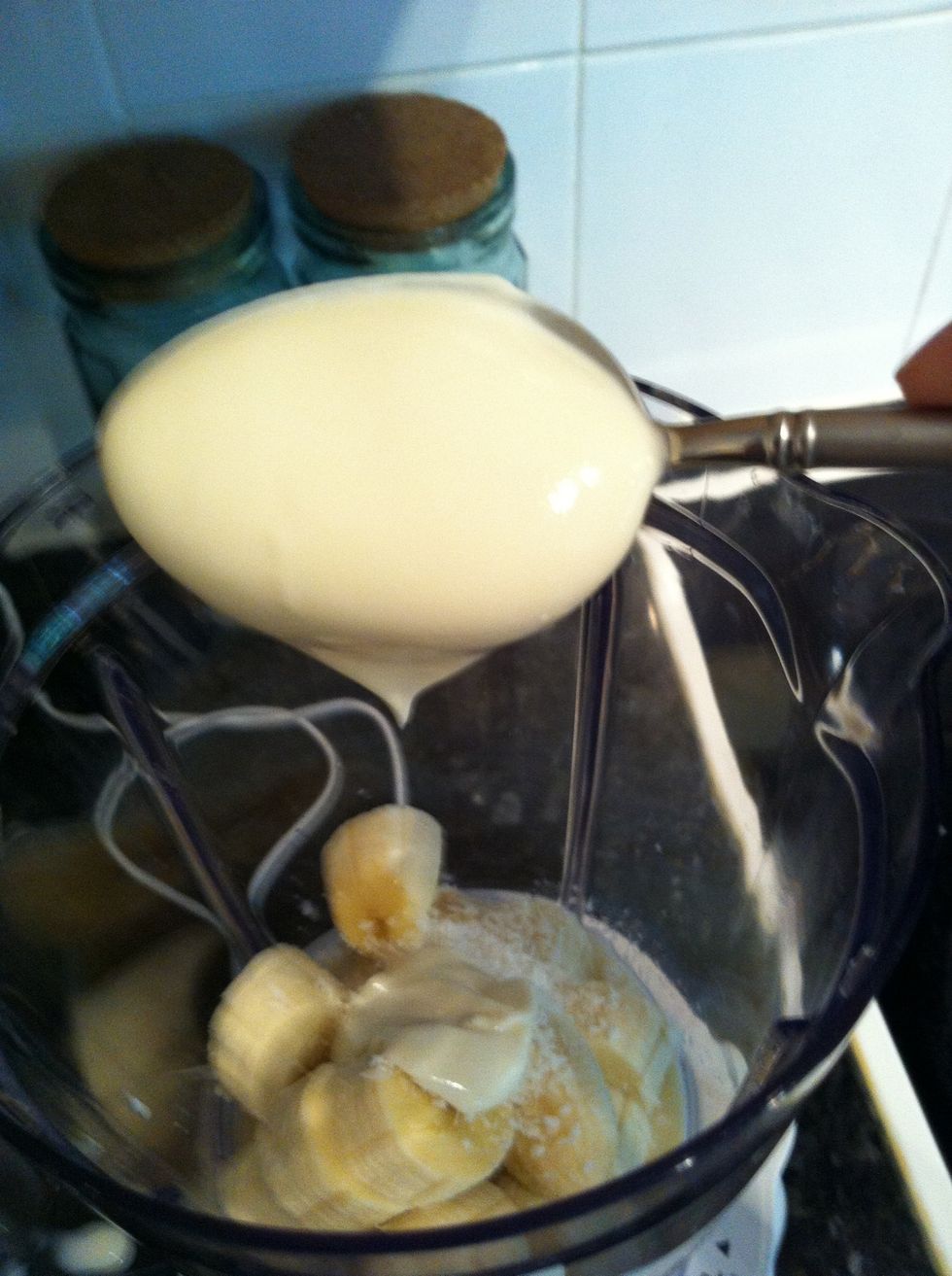 Add the honey Greek yogurt.