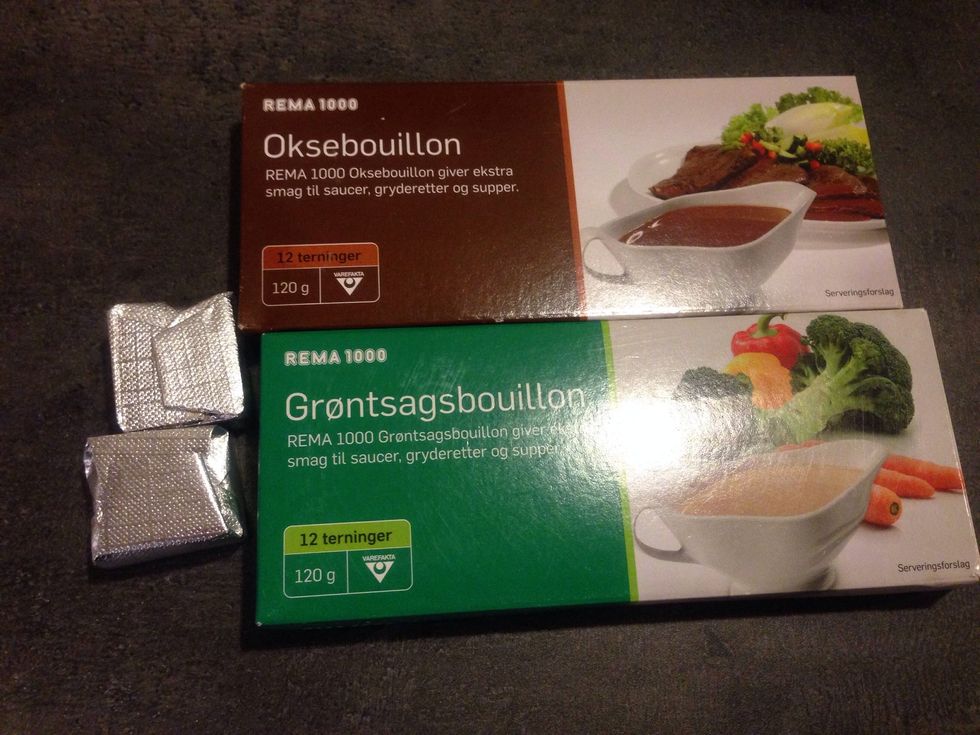 Add the instant stock powder or cubes to the beef and stir it in. Don't add any water at this point.