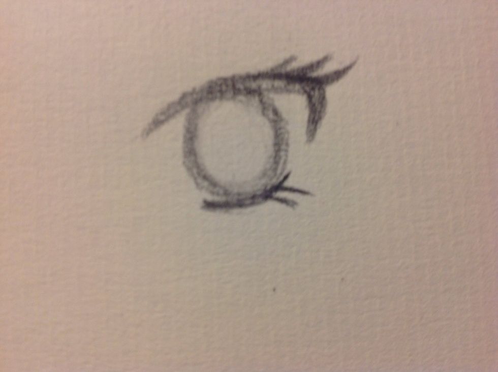 Add the iris. I like to make a dark ring around it, because it makes a realistic look.