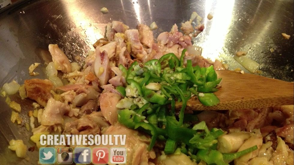 Add the Jalapeno peppers.