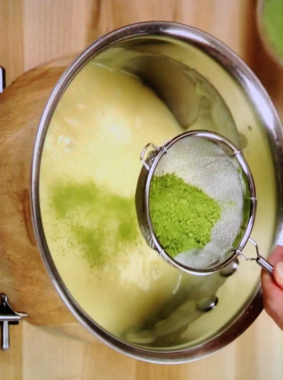 Add the Japanese matcha powder