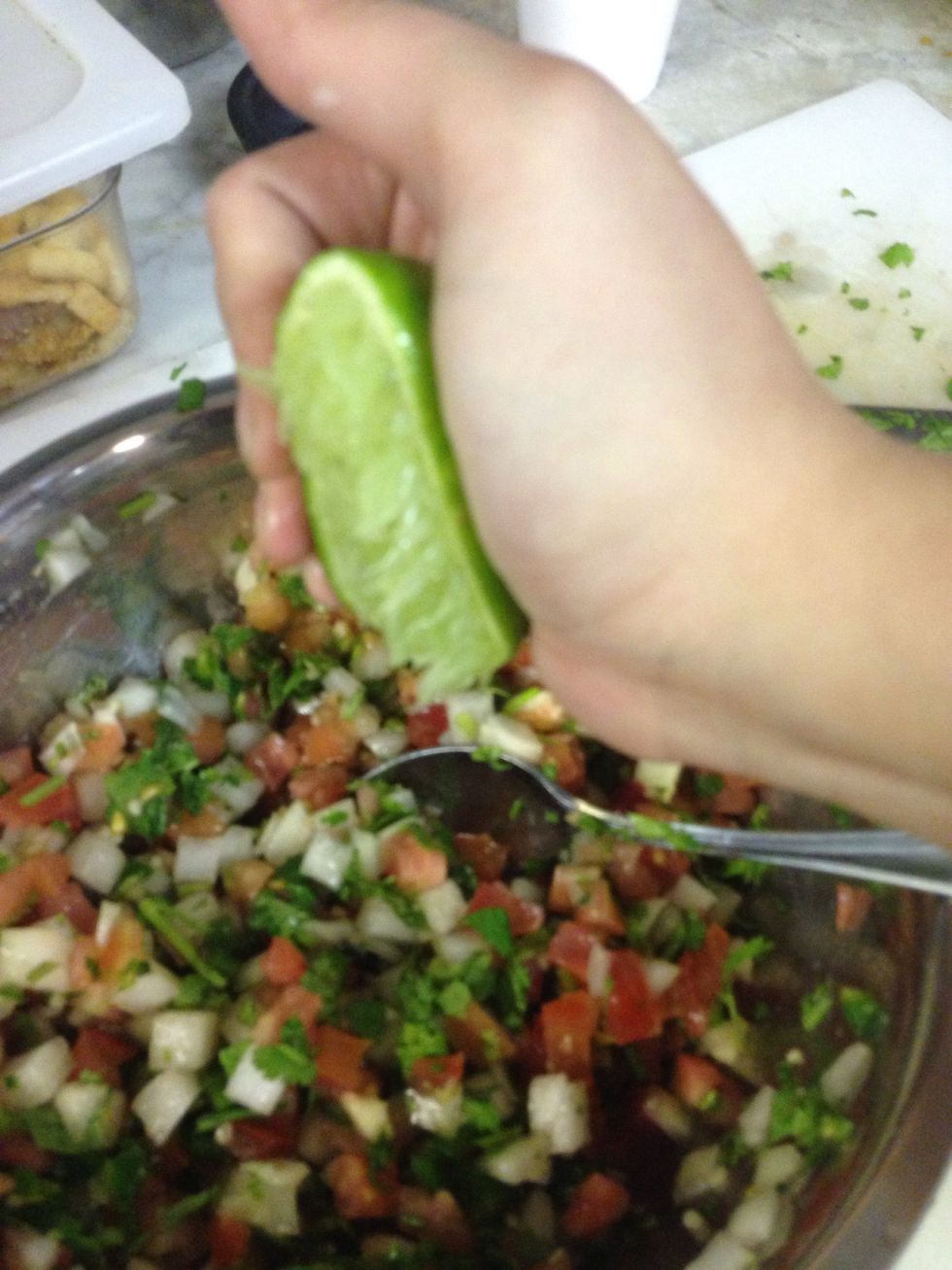 Add the juice of 3 limes