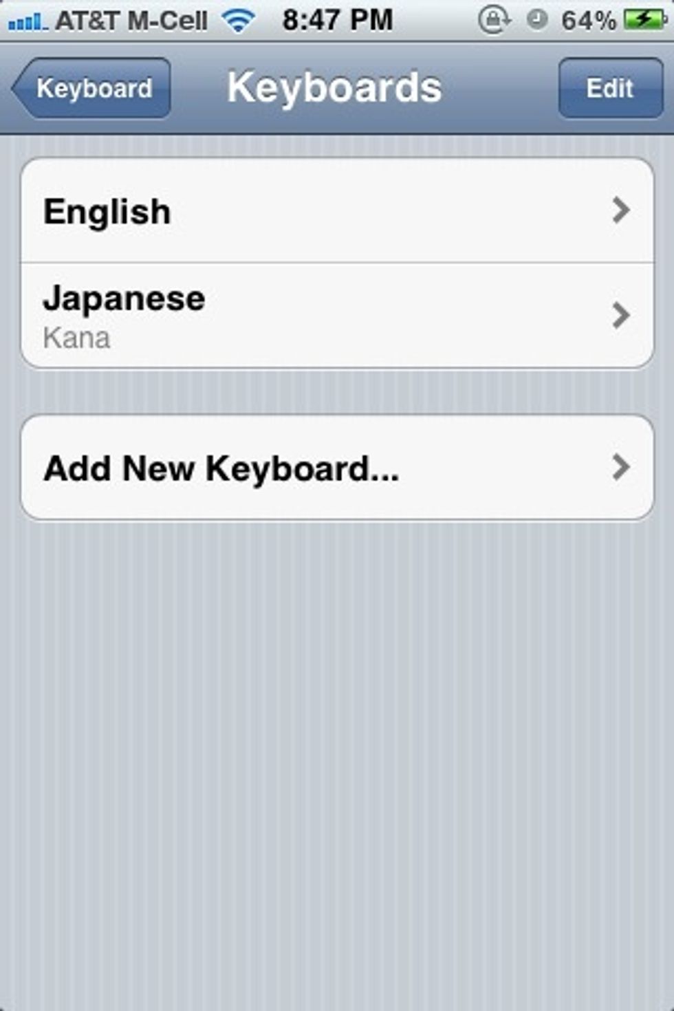 Add the keyboard called Japanese (Kana)