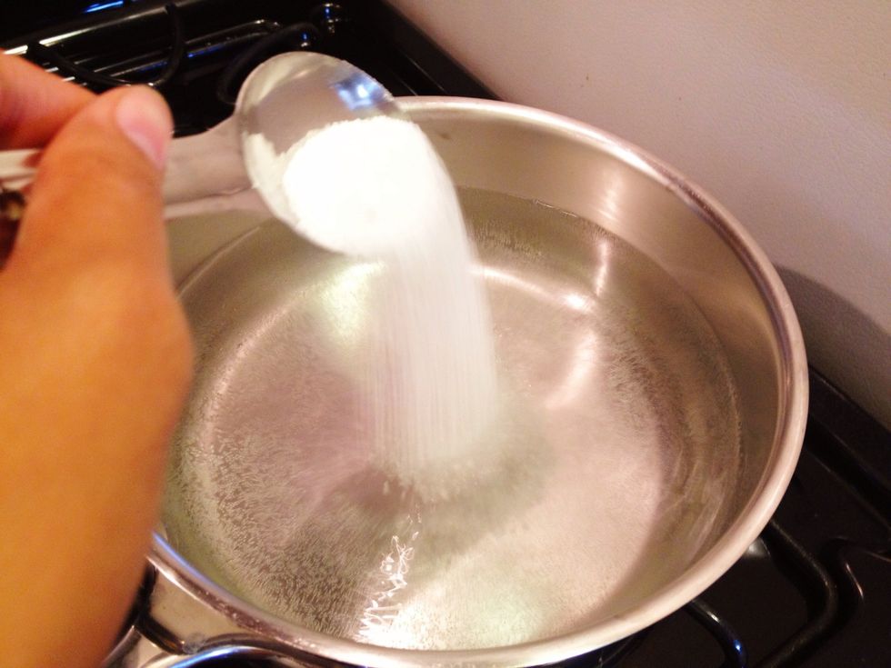 Add the kosher salt. Adding vinegar and salt to the water will help the eggs from cracking. You want beautiful, perfect soft boiled eggs. \ud83d\udc4c